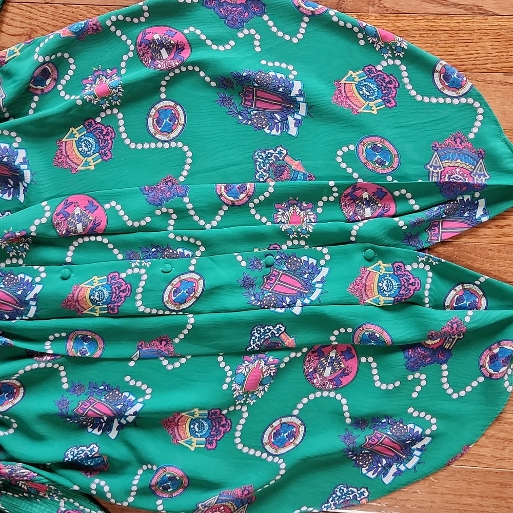 Vintage 80s Diane Freis Georgette Pleated Skirt Set - Picture 16 of 17